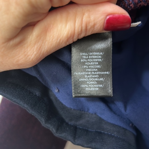 Ann Taylor Burgundy Blazer with Navy Blue Trim - Picture 5 of 6